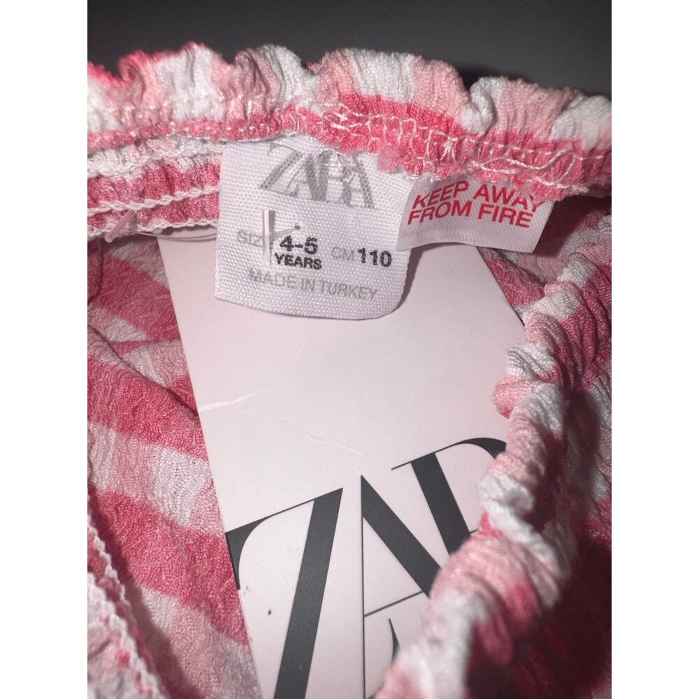 Zara Girls Pink Gingham Set 4-5Y NWT Matching Outfit Top Pants - Picture 3 of 6